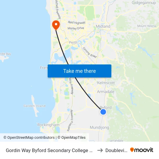 Gordin Way Byford Secondary College Stand 2 to Doubleview map