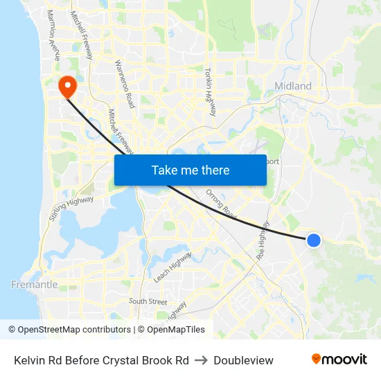 Kelvin Rd Before Crystal Brook Rd to Doubleview map