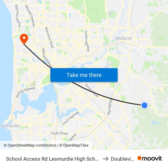School Access Rd Lesmurdie High School S4 to Doubleview map