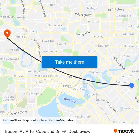 Epsom Av After Copeland Dr to Doubleview map