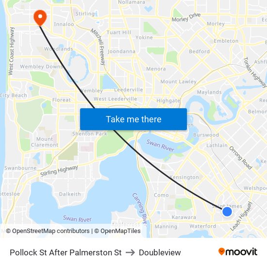 Pollock St After Palmerston St to Doubleview map