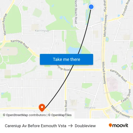 Careniup Av Before  Exmouth Vsta to Doubleview map