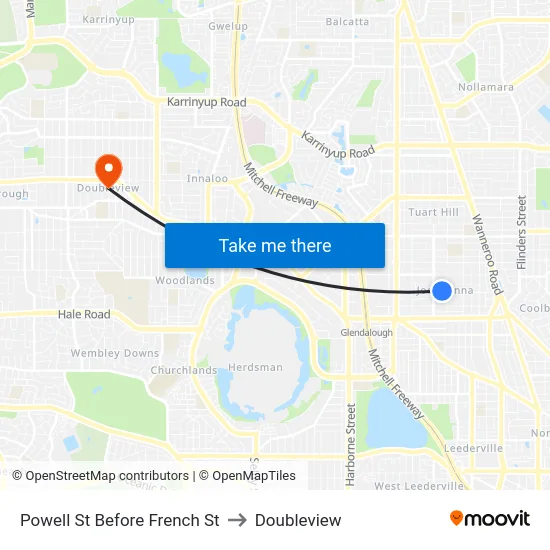 Powell St Before French St to Doubleview map