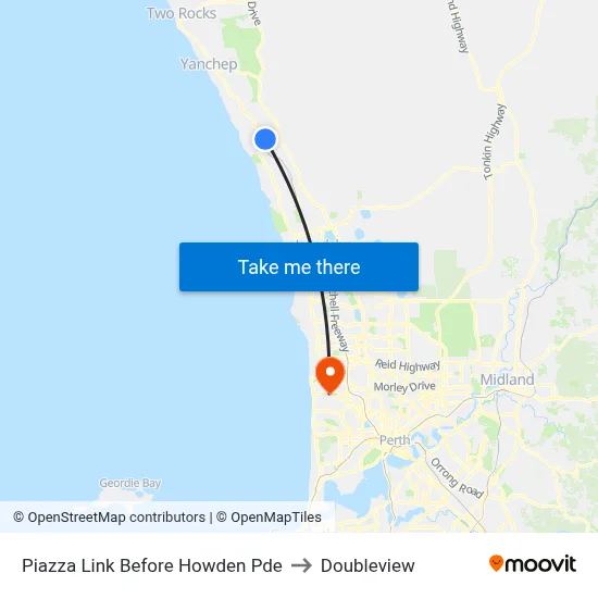 Piazza Link Before Howden Pde to Doubleview map