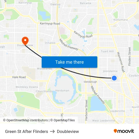 Green St After Flinders to Doubleview map
