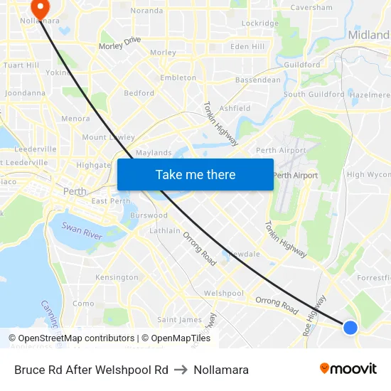 Bruce Rd After Welshpool Rd to Nollamara map
