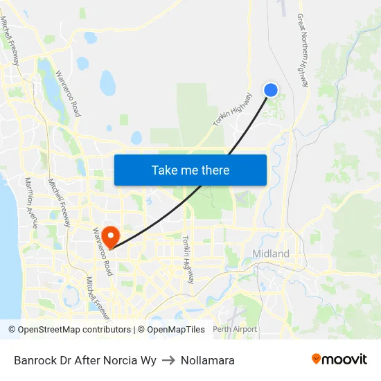 Banrock Dr After Norcia Wy to Nollamara map