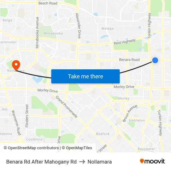 Benara Rd After Mahogany Rd to Nollamara map
