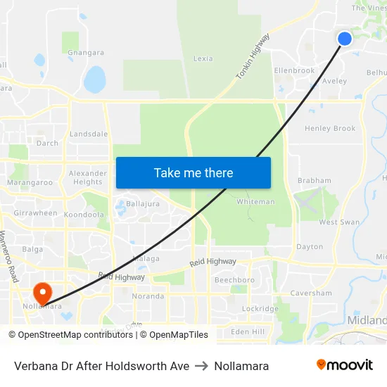 Verbana Dr After Holdsworth Ave to Nollamara map