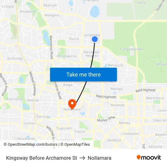 Kingsway   Before Archamore St to Nollamara map