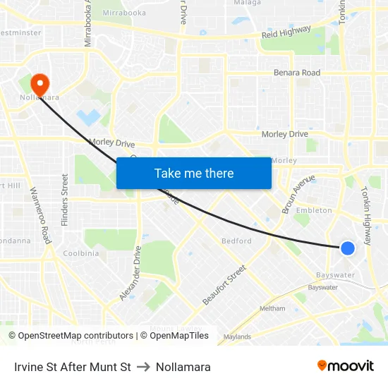 Irvine St After Munt St to Nollamara map