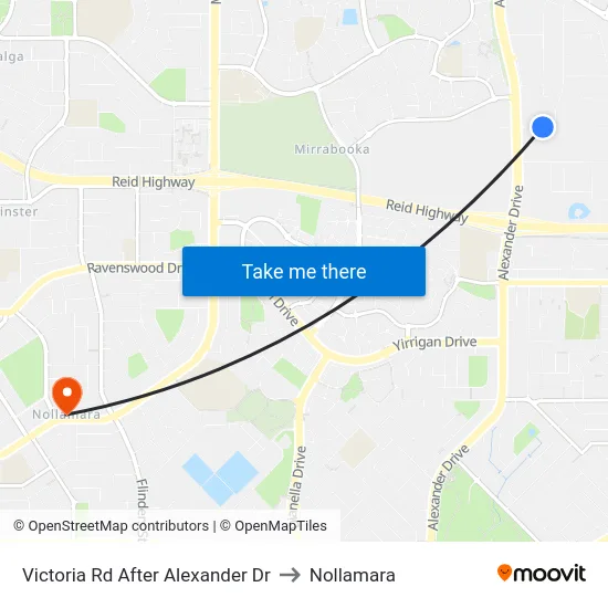 Victoria Rd After Alexander Dr to Nollamara map