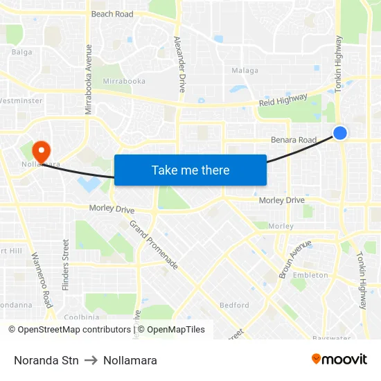 Noranda Stn to Nollamara map