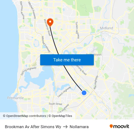 Brookman Av After Simons Wy to Nollamara map