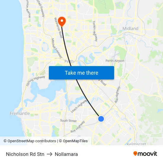 Nicholson Rd Stn to Nollamara map