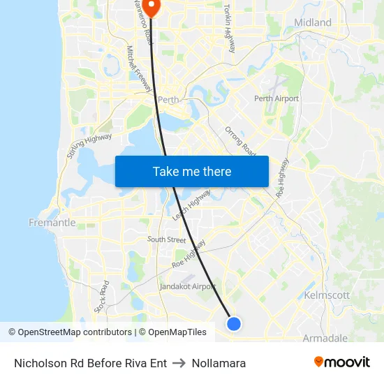 Nicholson Rd Before Riva Ent to Nollamara map