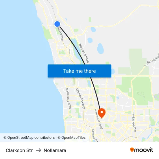 Clarkson Stn to Nollamara map