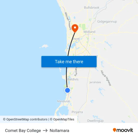 Comet Bay College to Nollamara map