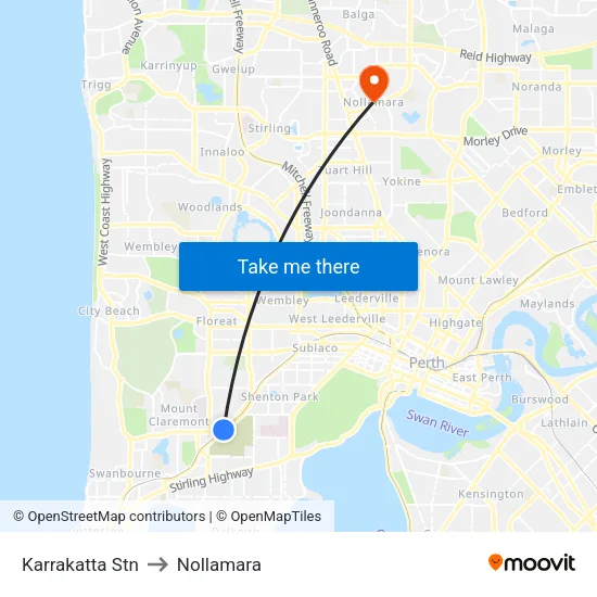 Karrakatta Stn to Nollamara map