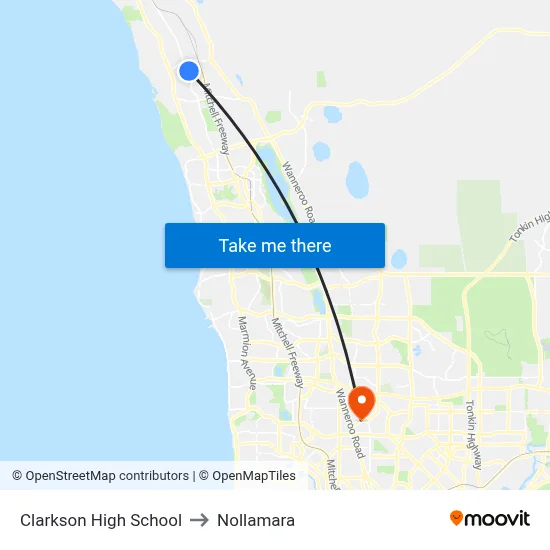 Clarkson High School to Nollamara map