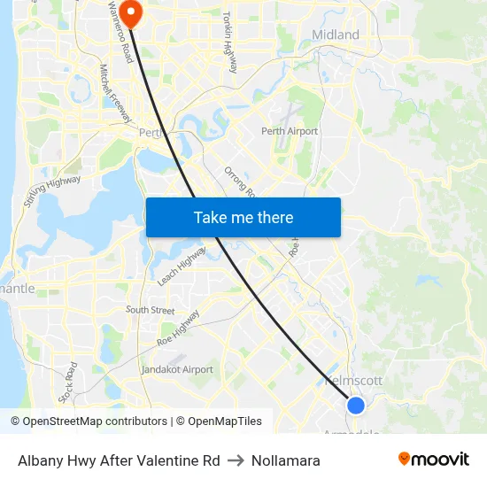 Albany Hwy After Valentine Rd to Nollamara map