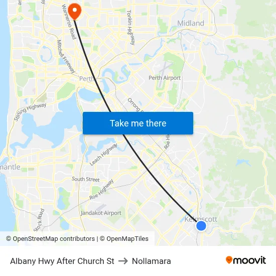Albany Hwy After Church St to Nollamara map