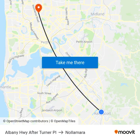 Albany Hwy After Turner Pl to Nollamara map