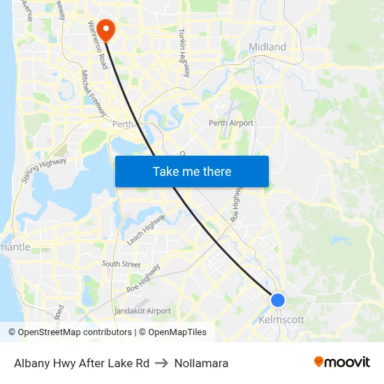 Albany Hwy After Lake Rd to Nollamara map