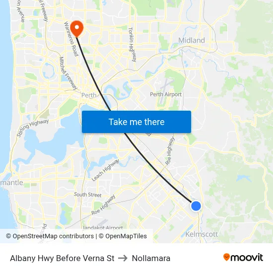 Albany Hwy Before Verna St to Nollamara map