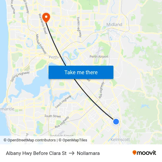 Albany Hwy Before Clara St to Nollamara map