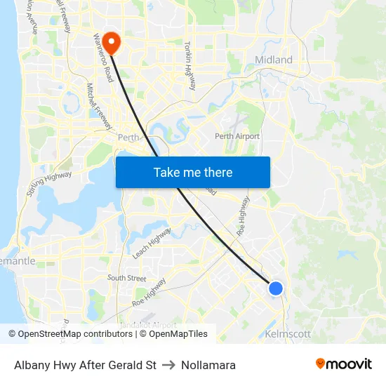 Albany Hwy After Gerald St to Nollamara map