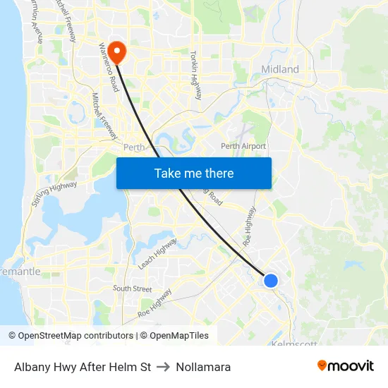 Albany Hwy After Helm St to Nollamara map