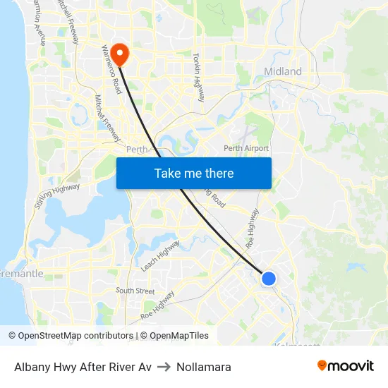 Albany Hwy After River Av to Nollamara map