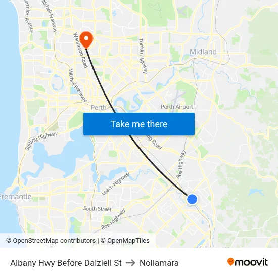Albany Hwy Before Dalziell St to Nollamara map