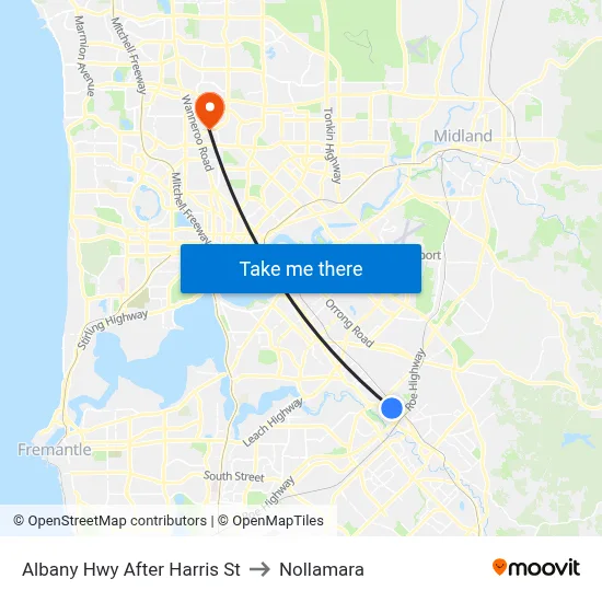 Albany Hwy After Harris St to Nollamara map