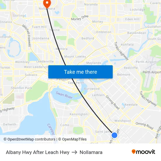 Albany Hwy After Leach Hwy to Nollamara map