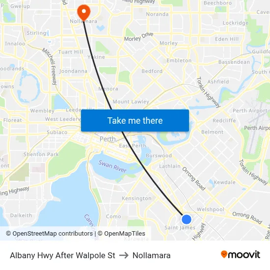 Albany Hwy After Walpole St to Nollamara map
