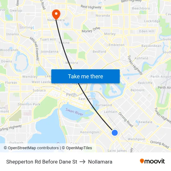 Shepperton Rd Before Dane St to Nollamara map