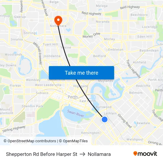 Shepperton Rd Before Harper St to Nollamara map