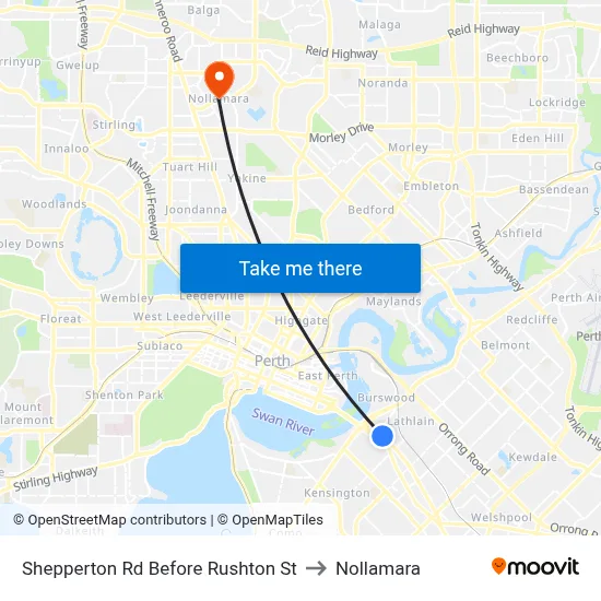 Shepperton Rd Before Rushton St to Nollamara map