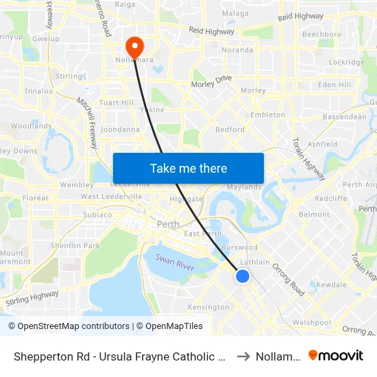Shepperton Rd - Ursula Frayne Catholic Coll Sen to Nollamara map