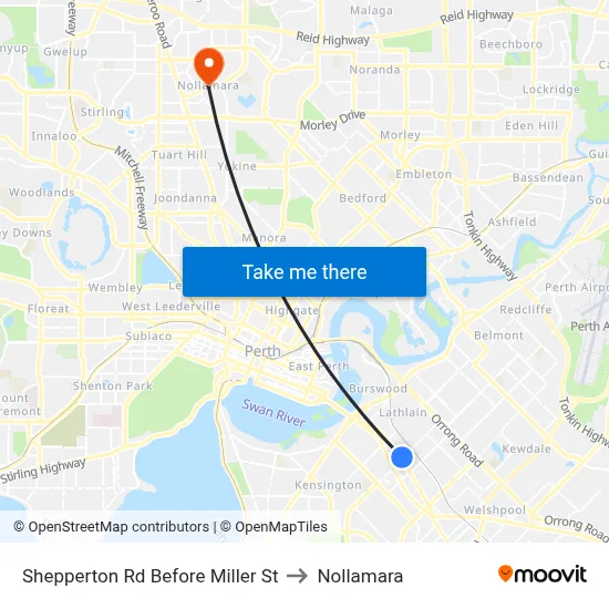 Shepperton Rd Before Miller St to Nollamara map