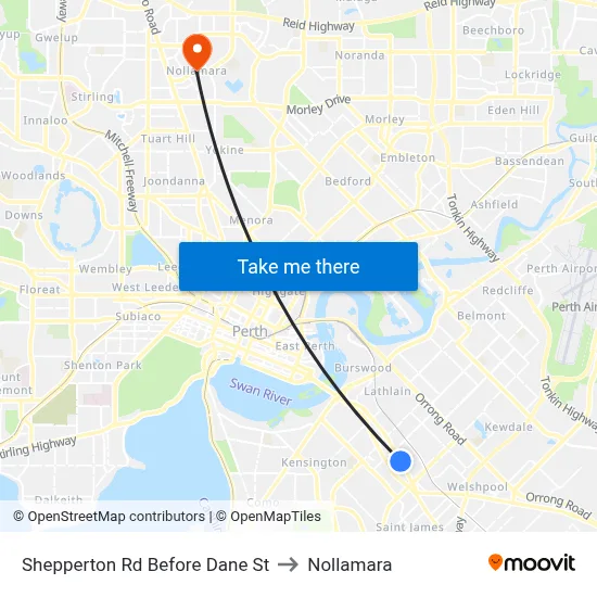 Shepperton Rd Before Dane St to Nollamara map