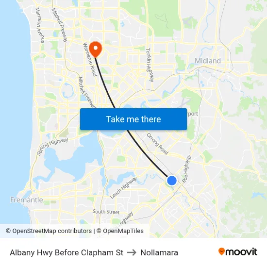 Albany Hwy Before Clapham St to Nollamara map