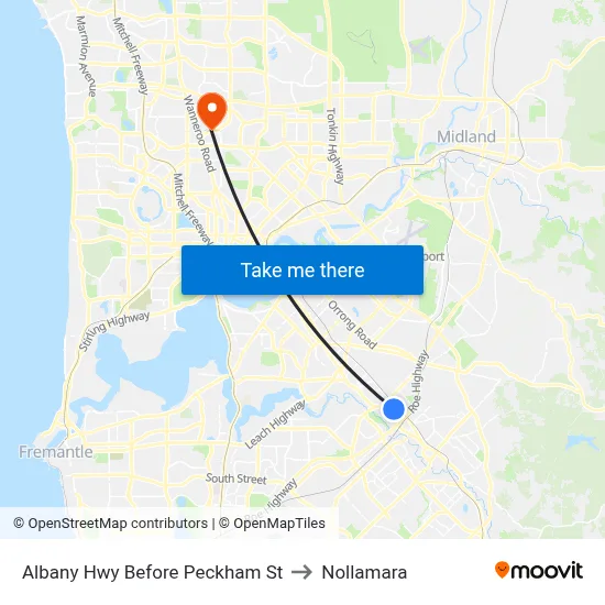 Albany Hwy Before Peckham St to Nollamara map