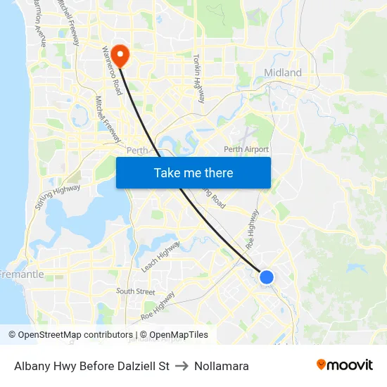 Albany Hwy Before Dalziell St to Nollamara map