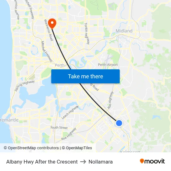 Albany Hwy After the Crescent to Nollamara map