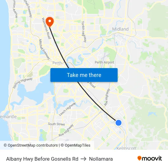 Albany Hwy Before Gosnells Rd to Nollamara map