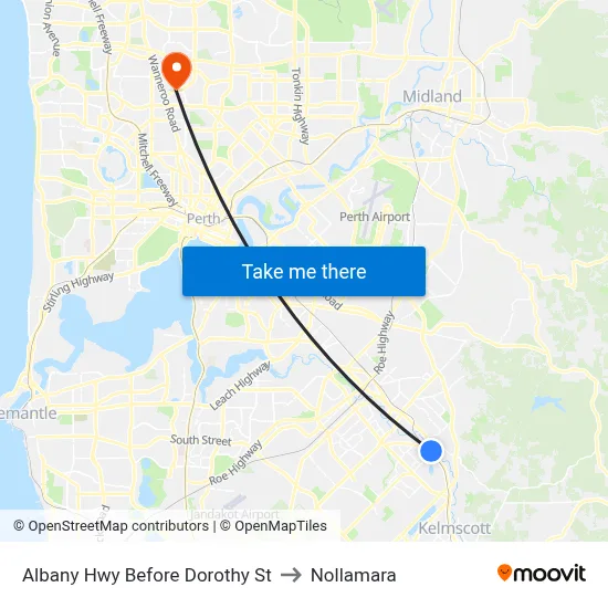 Albany Hwy Before  Dorothy  St to Nollamara map