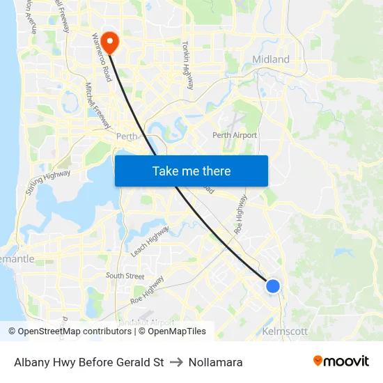 Albany Hwy Before Gerald St to Nollamara map